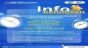INFORMASI PENGUMUMAN ONLINE KELULUSAN SENIN, 4 MEI 2026 PUKUL 18.00 WIB